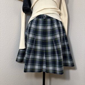 Vintage Plaid Pleated Mini Skirt Women’s Size XS